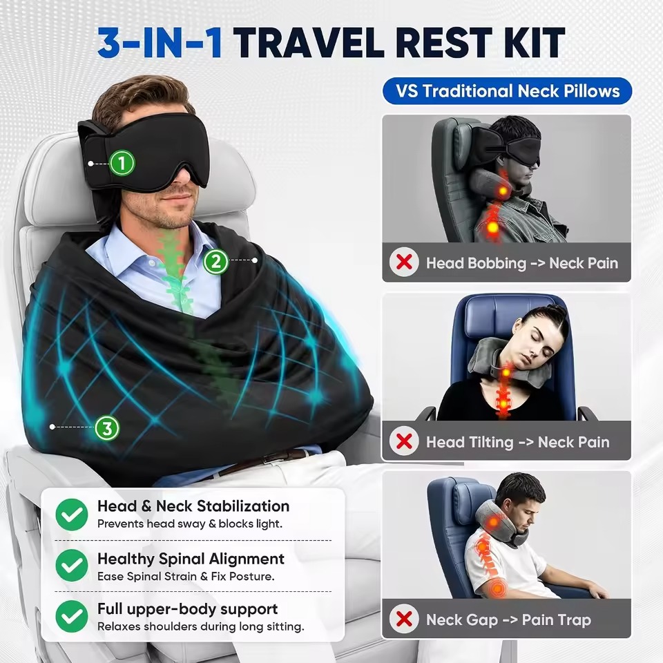 Travel Accessories Long Flight - 3-in-1 Car Sleep Seat Supports with