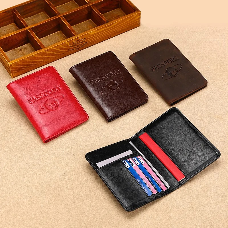 Unisex Genuine Leather Passpor - Travel Accessories Wallet 评论和价格