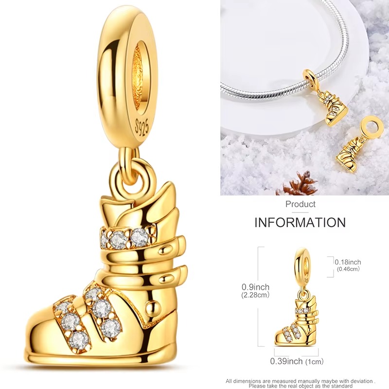 925 Sterling Silver Charm Bead - Travel Accessories Jewelry 评论和价格