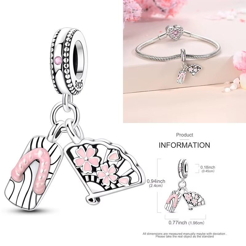 925 Sterling Silver Charm Bead - Travel Accessories Jewelry 评论和价格