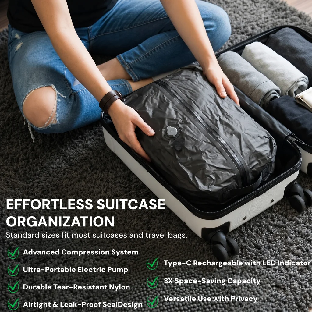 Vacuum Compression Storage Bag - Travel Accessories Organizer Bag 评论和价格