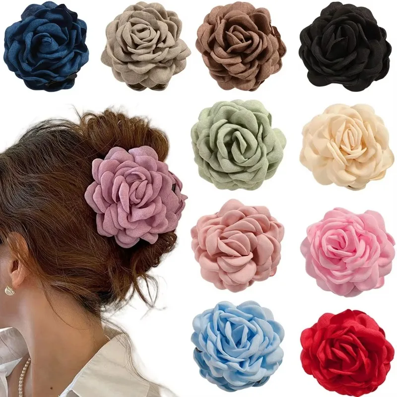French Fabric Rose Flower Hair - Travel Accessories Aesthetic 评论和价格