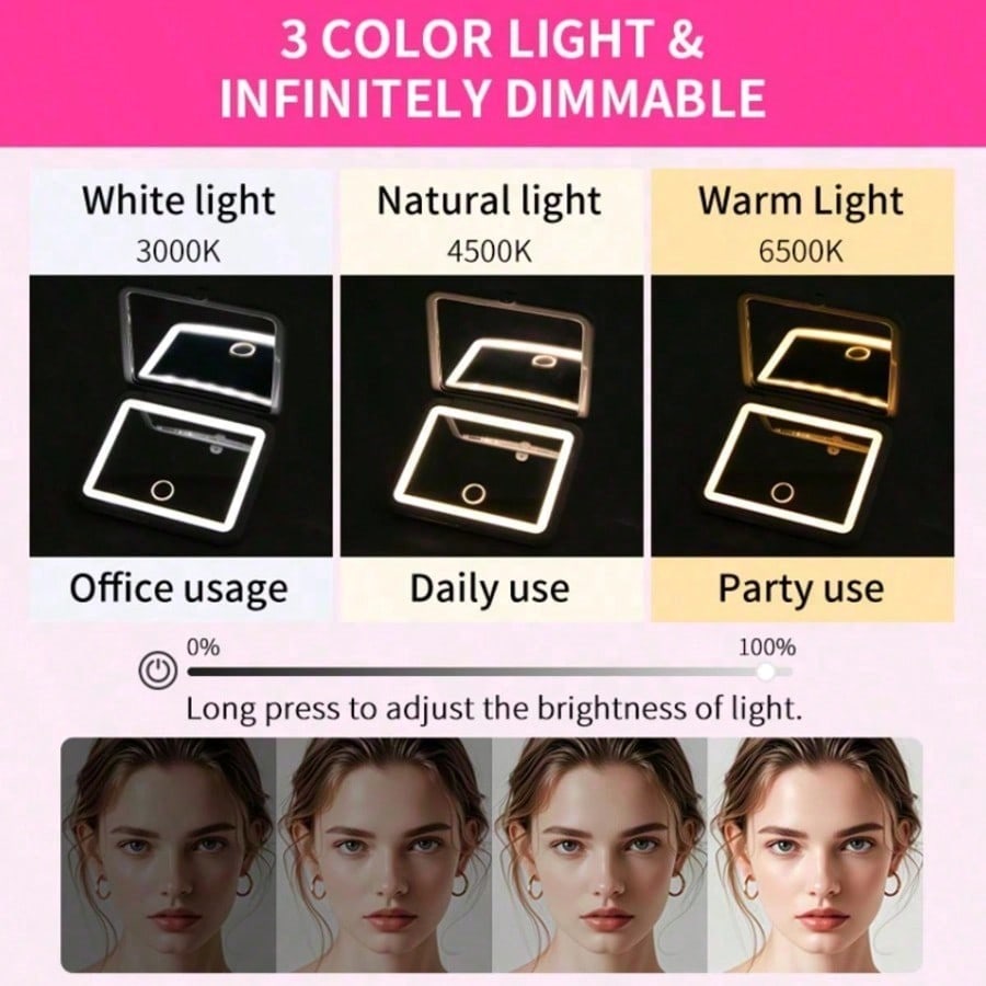 LED Makeup Mirror With Touch S - Travel Accessories As Gifts 评论和价格